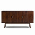 Wooden sideboard with sliding doors and tapered legs 150 x 40 x 70cm