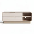 Modern minimalist media console with two drawers and open storage 120 x 40 x 30cm