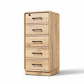 Wooden storage cabinet with five drawers and black metal handles 45 x 30 x 90cm